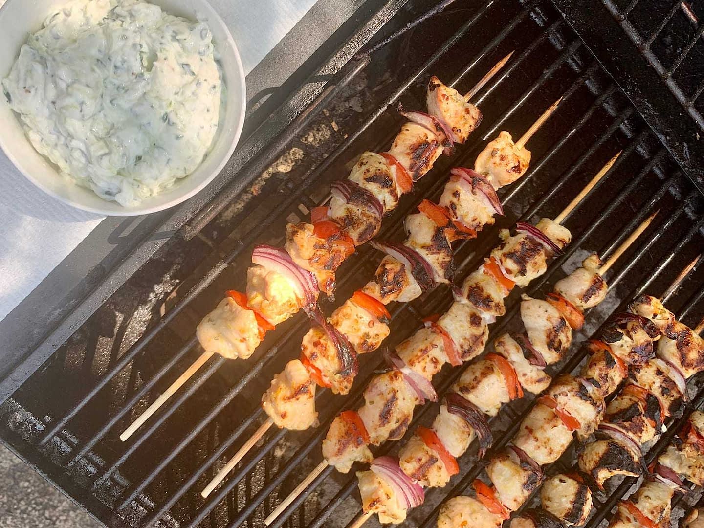 Lemon Chicken Skewers with Homemade Tzatziki