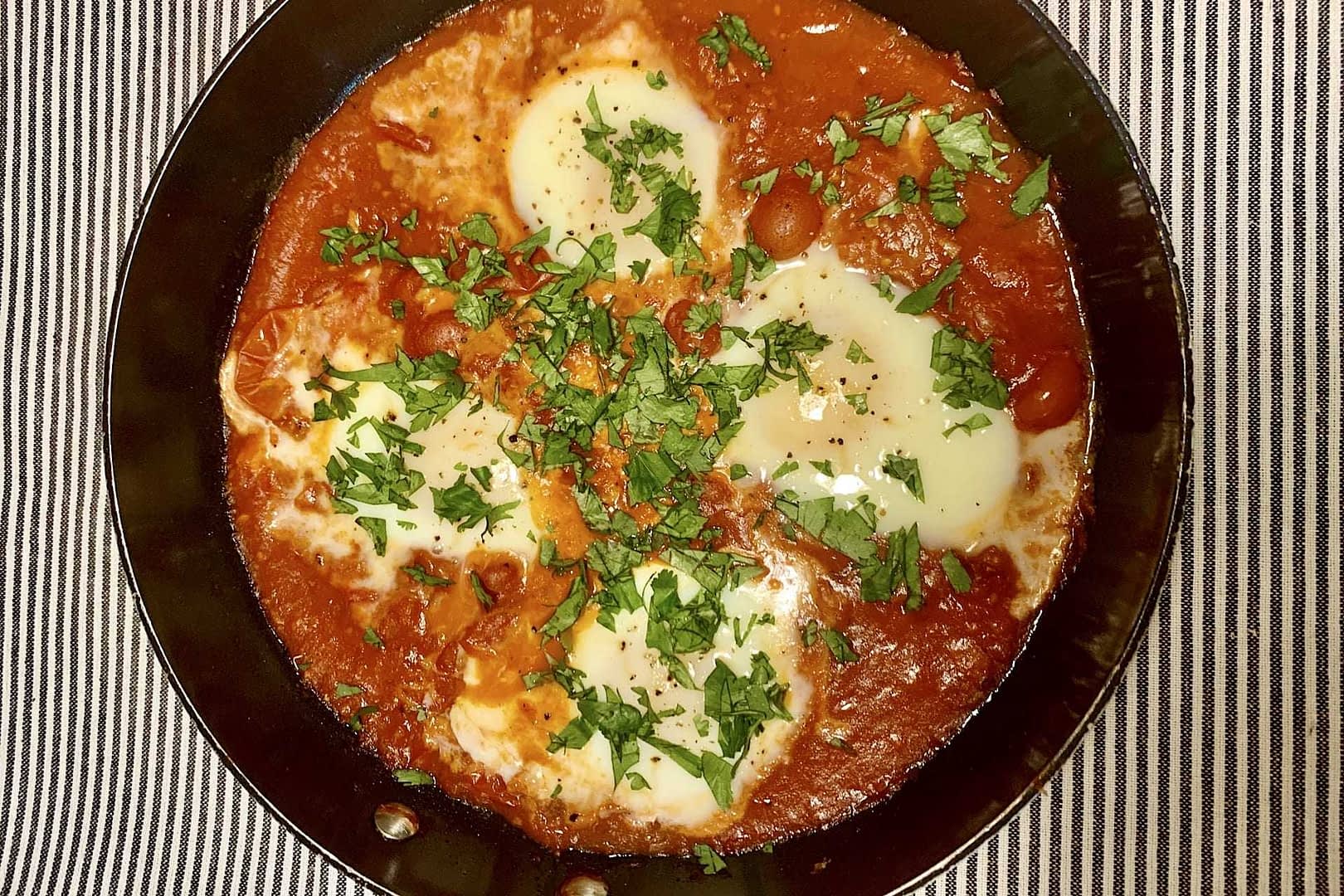 Spicy Shakshuka with Peppers and Herbs