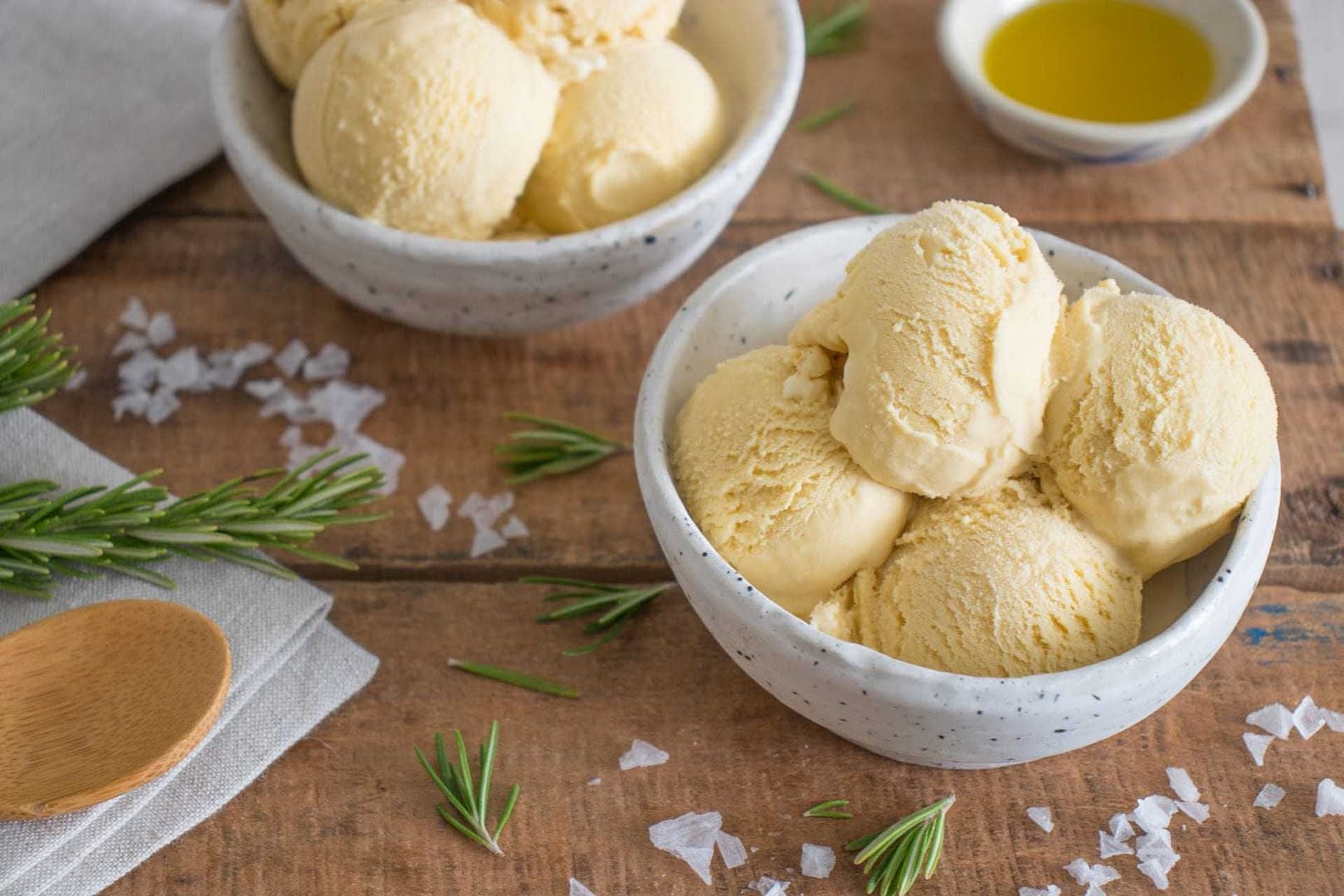 Salted Rosemary and Olive Oil Ice Cream