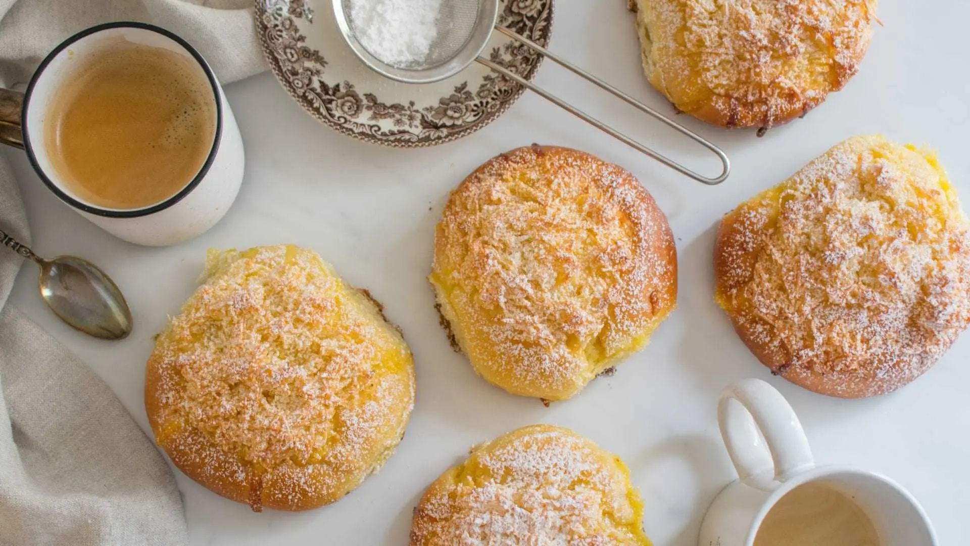 Pão de Deus (Portuguese Sweet Olive Oil Coconut Buns)