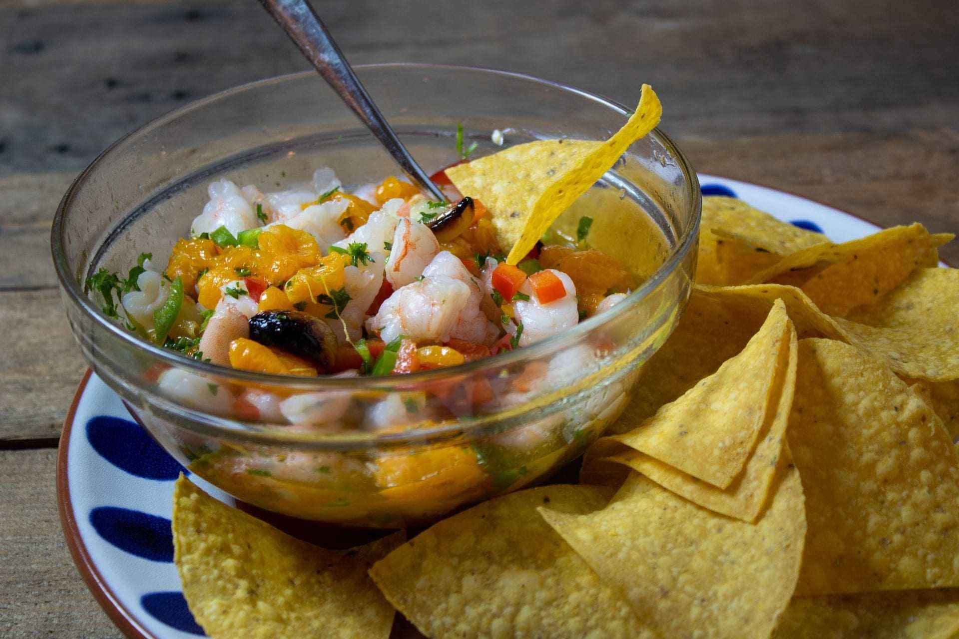 Shrimp Ceviche with Charred Tangerine and Jalapeño