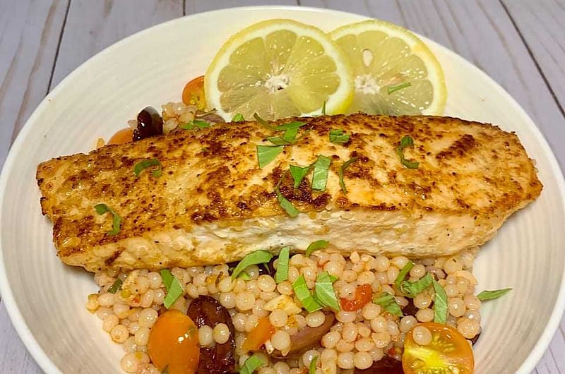 salmon-couscous-with-olives-tomatoes-olive-oil-times-salmon-couscous-with-olives-and-tomatoes