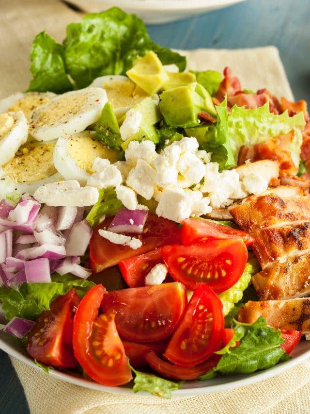 Classic Cobb Salad with Olive Oil Bleu Cheese Dressing