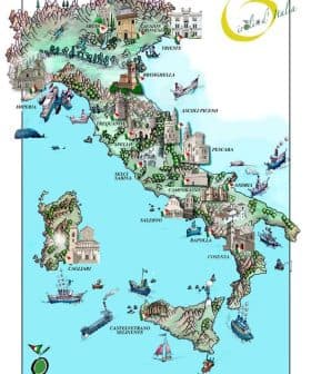 Illustrated map of Italy featuring various regions known for olive oil production. - Olive Oil Times