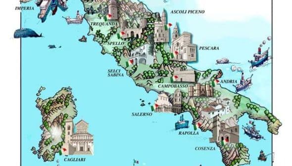 Illustrated map of Italy featuring various regions known for olive oil production. - Olive Oil Times