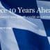 Flag of Greece with text 'Greece 10 Years Ahead' and subtitle about growth model and strategy. - Olive Oil Times
