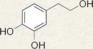 Chemical structure diagram of hydroxytyrosol showing its molecular composition. - Olive Oil Times