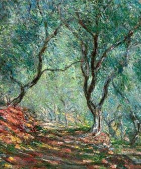 Impressionist painting of olive trees with vibrant colors and textured brush strokes. - Olive Oil Times