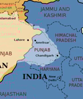 Map showing the Punjab region, highlighting its location in India and Pakistan with neighboring areas. - Olive Oil Times