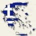 Map of Greece featuring the national flag colors of blue and white integrated into the design. - Olive Oil Times