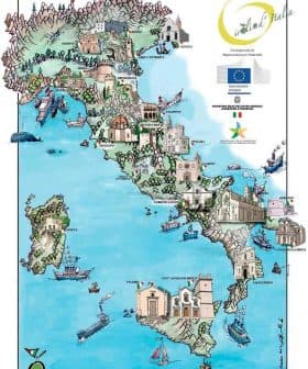 Colorful illustrated map of Italy featuring various landmarks and regions. - Olive Oil Times