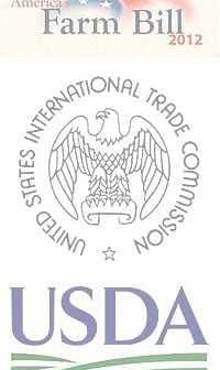 Logos representing the 2012 Farm Bill, USDA, and the United States International Trade Commission. - Olive Oil Times