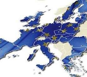 Map of Europe featuring blue regions and yellow stars representing the European Union. - Olive Oil Times