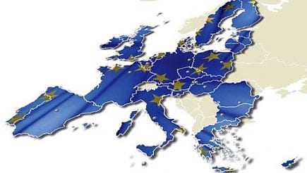 Map of Europe featuring blue regions and yellow stars representing the European Union. - Olive Oil Times