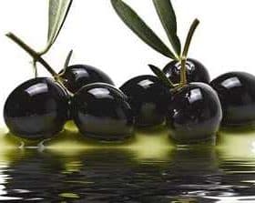 A cluster of black olives resting in olive oil with a reflective surface. - Olive Oil Times