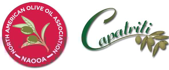 Logos of the North American Olive Oil Association and Capatriti brand featuring olives. - Olive Oil Times
