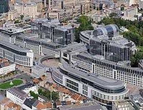 Aerial view of the European Parliament building complex in Brussels, Belgium. - Olive Oil Times