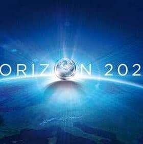 Logo of Horizon 2020 featuring Earth and light effects against a blue background. - Olive Oil Times