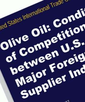 Cover of a report titled 'Olive Oil: Conditions of Competition between U.S. and Major Foreign Supplier Industries'. - Olive Oil Times