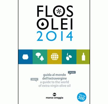 Cover of the Flos Olei 2014 guide featuring icons and text about extra virgin olive oil. - Olive Oil Times
