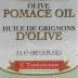 Label of olive pomace oil bottle indicating volume and brand information. - Olive Oil Times