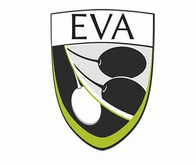 Logo of EVA featuring two olives and the letters EVA in a shield design. - Olive Oil Times
