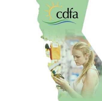 California Department of Food and Agriculture logo with a woman examining produce in a store. - Olive Oil Times