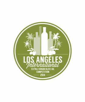 Logo for the Los Angeles International Extra Virgin Olive Oil Competition featuring bottles and olive branches. - Olive Oil Times
