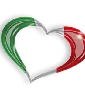 Heart shape design featuring the colors of the Italian flag in a flowing style. - Olive Oil Times