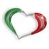 Heart shape design featuring the colors of the Italian flag in a flowing style. - Olive Oil Times