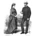 Illustration of a Victorian couple, a woman in a long dress and a man in a suit with a cane. - Olive Oil Times