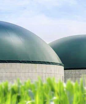 Two large green storage tanks with a smooth dome shape and concrete bases. - Olive Oil Times