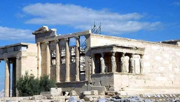 Erechtheion temple with columns and Caryatids on the Acropolis in Athens, Greece. - Olive Oil Times