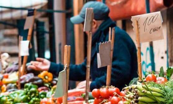 A market stall displaying various fresh vegetables including tomatoes, peppers, and greens. - Olive Oil Times