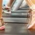 Anatomical illustration of feet in running shoes on a treadmill showing bone structure and movement. - Olive Oil Times