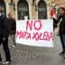 Demonstrators holding banners during a protest against Xylella in Rome, Italy. - Olive Oil Times