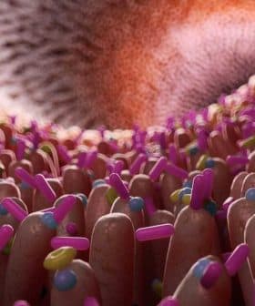 3D representation of gut bacteria with various shapes and colors in a detailed view. - Olive Oil Times