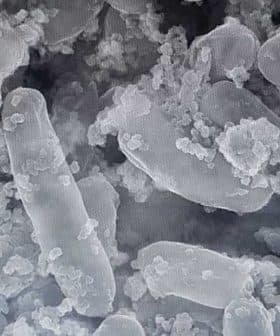 Microscopic view of Lactobacillus pentosus bacteria with a textured surface and irregular shapes. - Olive Oil Times
