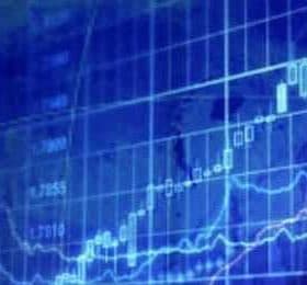 Graph depicting stock market trends with a candlestick chart in blue tones. - Olive Oil Times