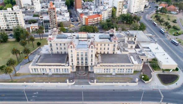 Aerial view of the Mercosur headquarters building with a distinct architectural design. - Olive Oil Times