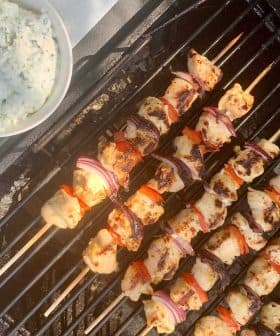 Lemon Chicken Skewers with Homemade Tzatziki