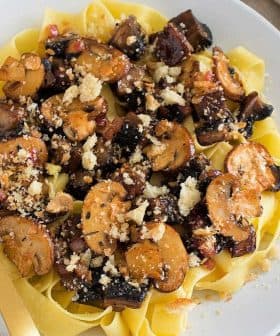 Mushroom Pappardelle with Pangritata