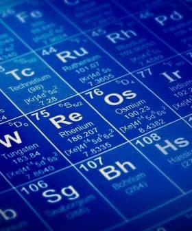 Close-up view of a section of the periodic table highlighting the element rhenium and its atomic number. - Olive Oil Times