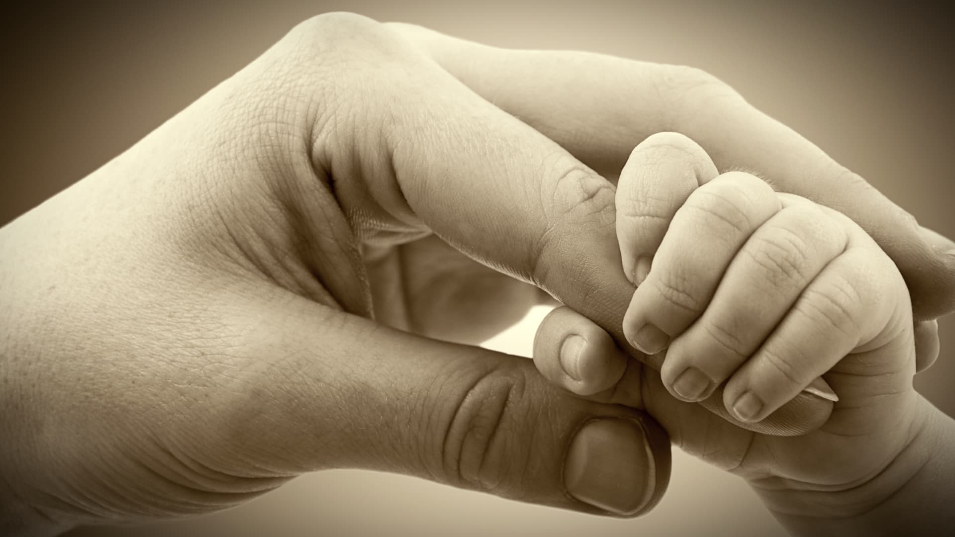 An adult hand gently holding a small baby hand in a close-up image. - Olive Oil Times