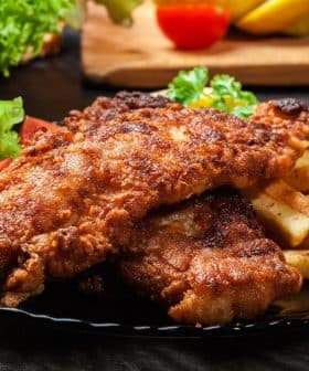 Plate of fried chicken served with French fries and a side of salad. - Olive Oil Times