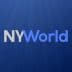 Logo design featuring the text 'NYWorld' in stylized typography against a blue background. - Olive Oil Times