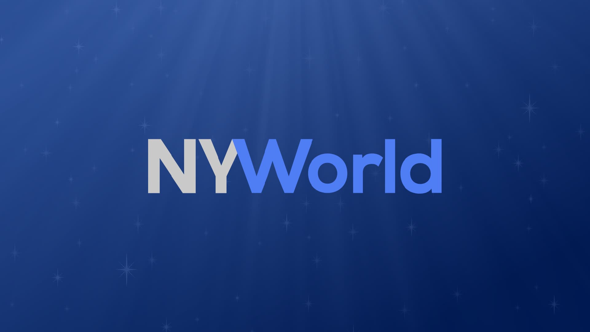 Logo design featuring the text 'NYWorld' in stylized typography against a blue background. - Olive Oil Times