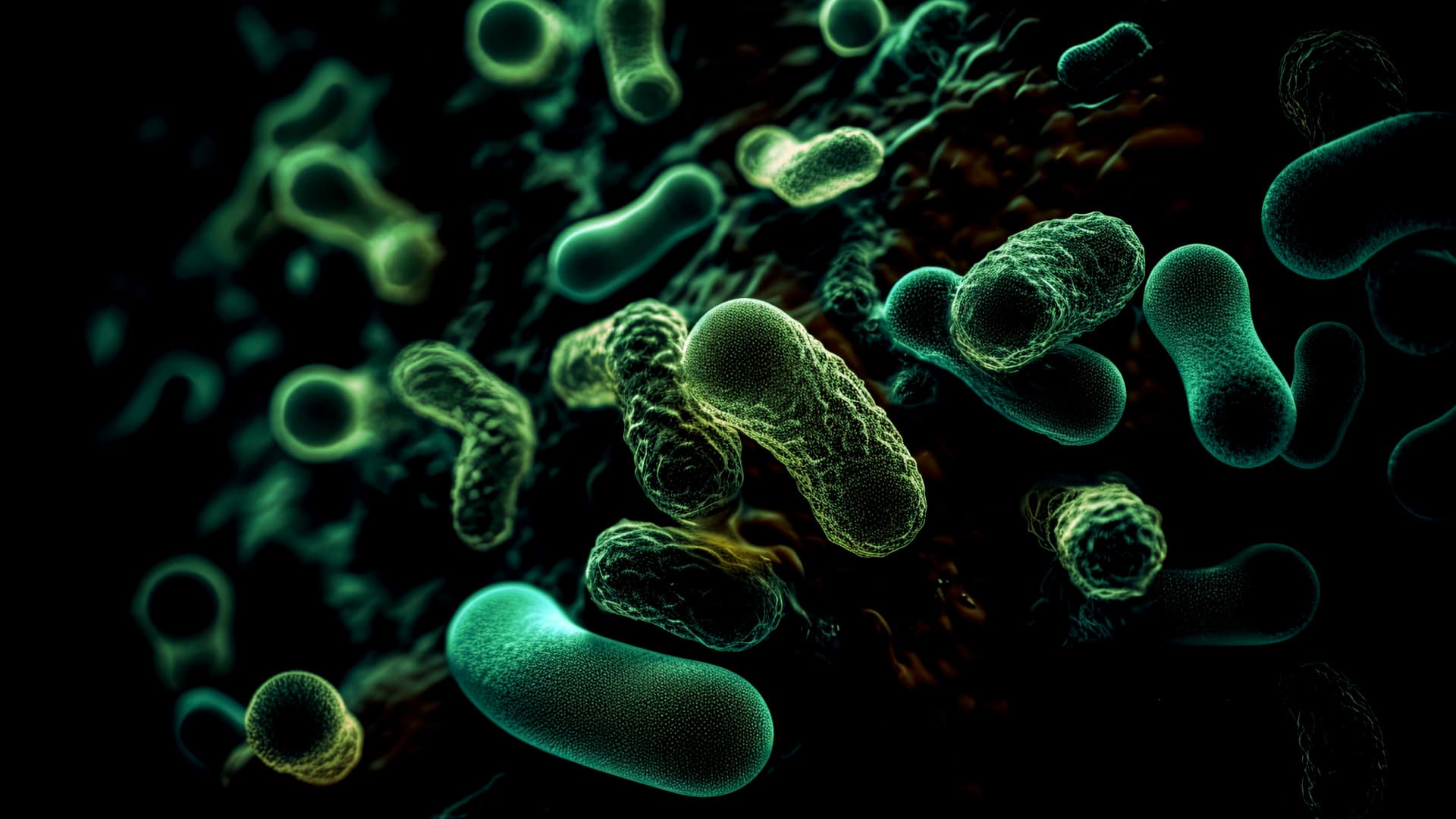 Microscopic view of various bacteria displayed in a colorful and detailed manner. - Olive Oil Times