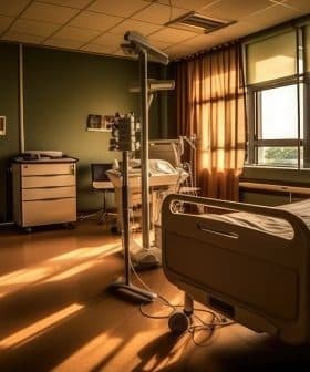 A hospital patient room featuring a bed, medical equipment, and natural light streaming through the windows. - Olive Oil Times