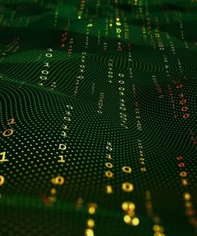 Abstract representation of green binary code with flowing patterns and numbers in a digital landscape. - Olive Oil Times